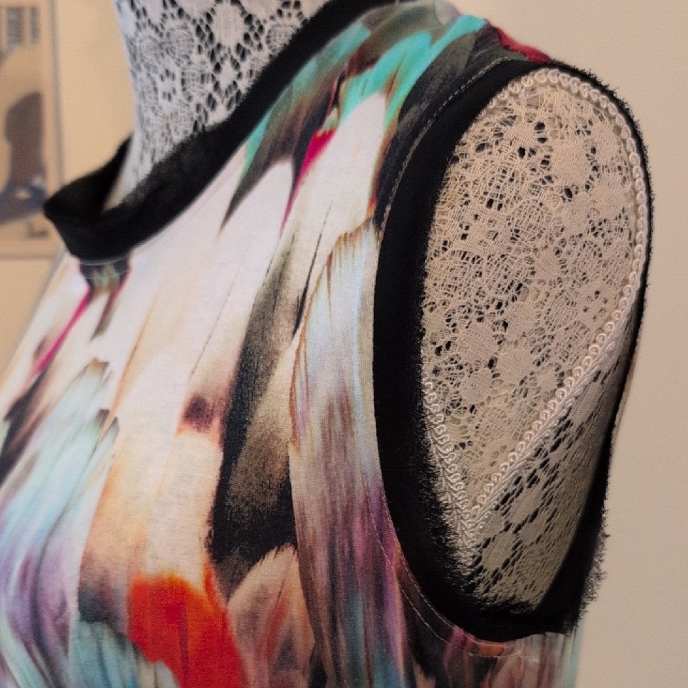 Simon Chang Multicolor Abstract Dress - Picture 9 of 12